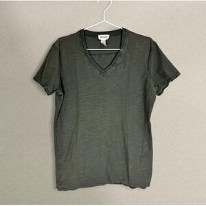 Diesel Olive Green Textured V-Neck Fitted‎ Tee | Size M | Y2K Minimal Archive